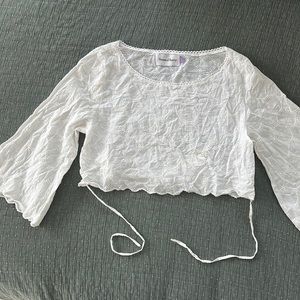 House of Sunny Aarons eyelet crop top
